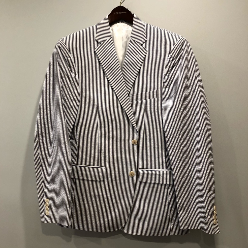 JB Britches seersucker sport coat size 40R.
